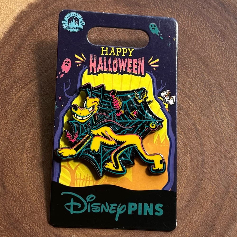 Disney Parks Pin Pluto Happy Halloween 2023 Bad Pluto with Spider Web